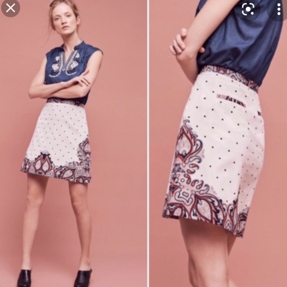 Anthropologie Holding Horses Paisley Mini Skirt